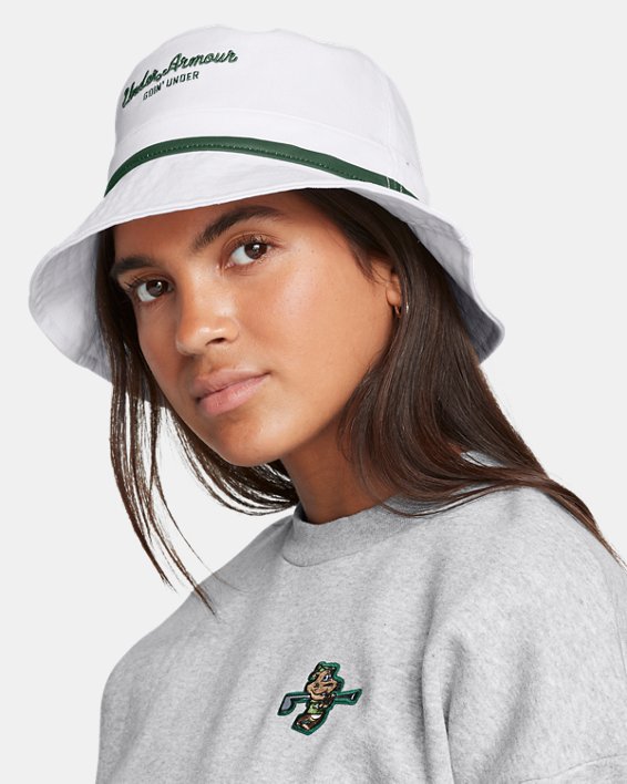 Under Armour Going Under Golf Bucket Hat - White/Green Under Armour Going Under Golf Bucket Hat - White/Green